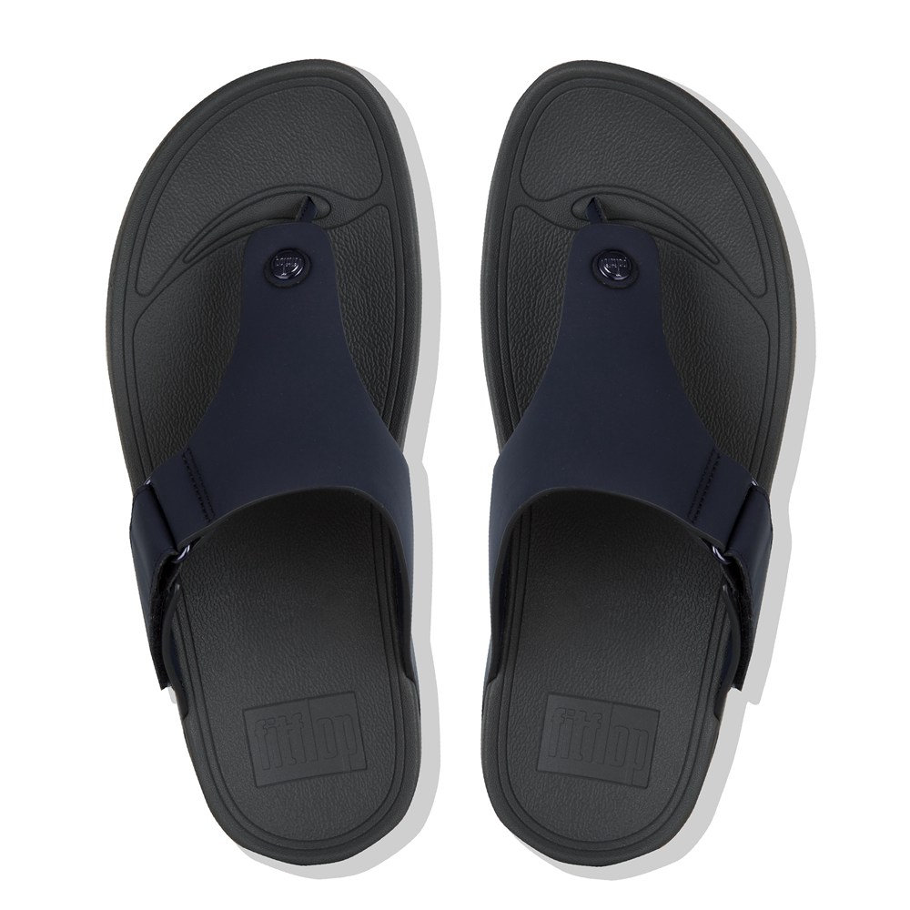 Fitflop Mens Sandals Navy/Black - Trakk Ii Neoprene Toe-post - 76OHTJPQR